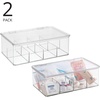 image:imagemDesign Plastic First Aid Kit Storage Box with Clear Top Lid for Bathroom Kitchen Cabinet Closet Drawer  Organizes Medicine Ointments Adhesive Bandages Dental 8 Divided Sections  Clear8 sections Pack of 2