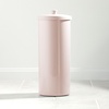image:imagemDesign Plastic Floor Stand Toilet Paper Organizer with Cover 3Roll SpaceSaving Tissue Storage for Bathroom Fits Under Sink Vanity Shelf in Cabinet Corner  Hyde Collection  Light PinkLight Pink