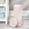 image:imagemDesign Plastic Floor Stand Toilet Paper Organizer with Cover 3Roll SpaceSaving Tissue Storage for Bathroom Fits Under Sink Vanity Shelf in Cabinet Corner  Hyde Collection  Light PinkLight Pink