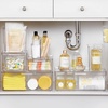 image:imagemDesign Plastic Food Storage Container Bin with Handles  for Kitchen Pantry Cabinet FridgeFreezer  Narrow for Snacks Produce Vegetables Pasta  BPA Free Food Safe  4 Pack Clear12 x 6 x 8 Pack of 4