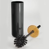 image:imagemDesign Plastic Freestanding Toilet Brush and Holder  Compact Toilet Brush for The Bathroom  Modern Sturdy Toilet Accessory  BlackWood Colour