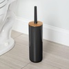 image:imagemDesign Plastic Freestanding Toilet Brush and Holder  Compact Toilet Brush for The Bathroom  Modern Sturdy Toilet Accessory  BlackWood Colour