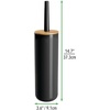 image:imagemDesign Plastic Freestanding Toilet Brush and Holder  Compact Toilet Brush for The Bathroom  Modern Sturdy Toilet Accessory  BlackWood Colour
