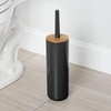 image:imagemDesign Plastic Freestanding Toilet Brush and Holder  Compact Toilet Brush for The Bathroom  Modern Sturdy Toilet Accessory  BlackWood Colour
