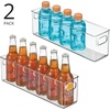 image:imagemDesign Plastic Kitchen Organizer  Storage Holder Bin with Handles for Pantry Cupboard Cabinet FridgeFreezer Shelves and Counter  Holds Canned Food Snacks  2 Pack  Clear16 x 4 x 5