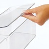 image:imagemDesign Plastic Kitchen Pantry and Fridge Storage Organizer Box Containers with Hinged Lid for Shelves or Cabinets Holds Food Snacks Canned Drinks Seasoning Condiments or Utensils 4 Pack Clear
