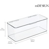 image:imagemDesign Plastic Kitchen Pantry and Fridge Storage Organizer Box Containers with Hinged Lid for Shelves or Cabinets Holds Food Snacks Canned Drinks Seasoning Condiments or Utensils 4 Pack Clear