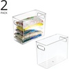 image:imagemDesign Plastic Modern Kitchen Pantry Food Storage Container Bin w Handles  Cabinet FridgeFreezer Countertop Organizer  SnacksDrinkAppliances Ligne Collection Clear 10x5x8 Pack of 210 x 5 x 8 Pack of 2
