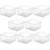 image:imagemDesign Plastic Modern Storage Organizer Bin Basket with Handles for Bathroom Organization  Shelf Cubby Cabinet Vanity and Closet Organizing Decor  Ligne Collection  Clear12 x 10 x 8 Pack of 8