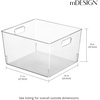 image:imagemDesign Plastic Modern Storage Organizer Bin Basket with Handles for Bathroom Organization  Shelf Cubby Cabinet Vanity and Closet Organizing Decor  Ligne Collection  Clear12 x 10 x 8 Pack of 8