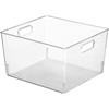 image:imagemDesign Plastic Modern Storage Organizer Bin Basket with Handles for Bathroom Organization  Shelf Cubby Cabinet Vanity and Closet Organizing Decor  Ligne Collection  Clear12 x 10 x 8 Pack of 8