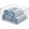 image:imagemDesign Plastic Modern Storage Organizer Bin Basket with Handles for Bathroom Organization  Shelf Cubby Cabinet Vanity and Closet Organizing Decor  Ligne Collection  Clear12 x 10 x 8 Pack of 8