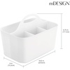 image:imagemDesign Plastic Portable Craft Storage Organizer Caddy Tote Divided Basket Bin wHandle  Craft Sewing Art Supplies  Holds Brushes Colored Pencils  Lumiere Collection  White 2 PackWhite