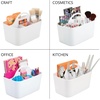 image:imagemDesign Plastic Portable Craft Storage Organizer Caddy Tote Divided Basket Bin wHandle  Craft Sewing Art Supplies  Holds Brushes Colored Pencils  Lumiere Collection  White 2 PackWhite