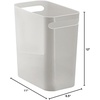 image:imagemDesign Plastic Slim Large 25 Gallon Trash Can Wastebasket Classic Garbage Container Recycle Bin for Bathroom Bedroom Kitchen Home Office Outdoor Waste Recycling  Aura Collection  Light GrayLight Grey