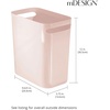 image:imagemDesign Plastic Slim Large 25 Gallon Trash Can Wastebasket Classic Garbage Container Recycle Bin for Bathroom Bedroom Kitchen Home Office Outdoor Waste Recycling  Aura Collection  Light GrayLight Pink
