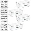 image:imagemDesign Plastic Stackable Home Office Supplies Storage Organizer Box with Hinged Lid  for Note Pads Gel Pens Staples Dry Erase Markers Tape  10 Inches Wide Pack of 4 32 Labels  Clear