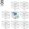 image:imagemDesign Plastic Stackable Organizer with 3 Drawers  PullOut Drawer Storage Bin for Bathroom SinkCabinet Organization  Perfect for Makeup Small Towels and More  Lumiere Collection 2 Pack Clear8 x 6 x 7 Pack of 8