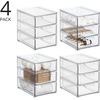 image:imagemDesign Plastic Stackable Organizer with 3 Drawers  PullOut Drawer Storage Bin for Bathroom SinkCabinet Organization  Perfect for Makeup Small Towels and More  Lumiere Collection 2 Pack Clear8 x 6 x 8 Pack of 4