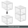 image:imagemDesign Plastic Stackable Organizer with 3 Drawers  PullOut Drawer Storage Bin for Bathroom SinkCabinet Organization  Perfect for Makeup Small Towels and More  Lumiere Collection 2 Pack Clear8x 6 x 4 Pack of 2