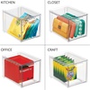 image:imagemDesign Plastic Stackable Organizer with 3 Drawers  PullOut Drawer Storage Bin for Bathroom SinkCabinet Organization  Perfect for Makeup Small Towels and More  Lumiere Collection 2 Pack Clear8x 6 x 4 Pack of 2