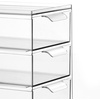 image:imagemDesign Plastic Stackable Organizer with 3 Drawers  PullOut Drawer Storage Bin for Bathroom SinkCabinet Organization  Perfect for Makeup Small Towels and More  Lumiere Collection 2 Pack Clear8 x 6 x 8 Pack of 2