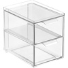 image:imagemDesign Plastic Stackable Organizer with 3 Drawers  PullOut Drawer Storage Bin for Bathroom SinkCabinet Organization  Perfect for Makeup Small Towels and More  Lumiere Collection 2 Pack Clear8 x 6 x 7 Pack of 1