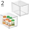 image:imagemDesign Plastic Stackable Organizer with 3 Drawers  PullOut Drawer Storage Bin for Bathroom SinkCabinet Organization  Perfect for Makeup Small Towels and More  Lumiere Collection 2 Pack Clear8x 6 x 4 Pack of 2