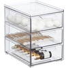 image:imagemDesign Plastic Stackable Organizer with 3 Drawers  PullOut Drawer Storage Bin for Bathroom SinkCabinet Organization  Perfect for Makeup Small Towels and More  Lumiere Collection 2 Pack Clear8 x 6 x 8 Pack of 1
