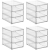 image:imagemDesign Plastic Stackable Organizer with 3 Drawers  PullOut Drawer Storage Bin for Bathroom SinkCabinet Organization  Perfect for Makeup Small Towels and More  Lumiere Collection 2 Pack Clear8 x 6 x 8 Pack of 4