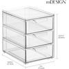 image:imagemDesign Plastic Stackable Organizer with 3 Drawers  PullOut Drawer Storage Bin for Bathroom SinkCabinet Organization  Perfect for Makeup Small Towels and More  Lumiere Collection 2 Pack Clear8 x 6 x 8 Pack of 1