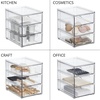 image:imagemDesign Plastic Stackable Organizer with 3 Drawers  PullOut Drawer Storage Bin for Bathroom SinkCabinet Organization  Perfect for Makeup Small Towels and More  Lumiere Collection 2 Pack Clear8 x 6 x 8 Pack of 2