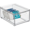image:imagemDesign Plastic Stackable Organizer with 3 Drawers  PullOut Drawer Storage Bin for Bathroom SinkCabinet Organization  Perfect for Makeup Small Towels and More  Lumiere Collection 2 Pack Clear8 x 6 x 4 Pack of 8