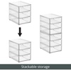 image:imagemDesign Plastic Stackable Organizer with 3 Drawers  PullOut Drawer Storage Bin for Bathroom SinkCabinet Organization  Perfect for Makeup Small Towels and More  Lumiere Collection 2 Pack Clear8 x 6 x 8 Pack of 4