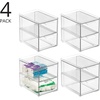 image:imagemDesign Plastic Stackable Organizer with 3 Drawers  PullOut Drawer Storage Bin for Bathroom SinkCabinet Organization  Perfect for Makeup Small Towels and More  Lumiere Collection 2 Pack Clear8 x 6 x 7Pack of 4