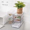 image:imagemDesign Plastic Stackable Organizer with 3 Drawers  PullOut Drawer Storage Bin for Bathroom SinkCabinet Organization  Perfect for Makeup Small Towels and More  Lumiere Collection 2 Pack Clear8 x 6 x 8 Pack of 2