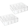 image:imagemDesign Plastic Stackable Tea Bag Storage Bin Organizer Box Holder with Lid for Kitchen Cabinets Countertops Pantry  Container Holds Beverage Bags Pods Packets  2 Pack Clear