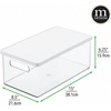 image:imagemDesign Plastic Storage Bin Box Container with Lid BuiltIn Handles Organization for Pens Pencils or Work Supplies in Home Office Cabinet or Desk Top Ligne Collection ClearWhite