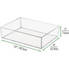 image:imagemDesign Plastic Storage Organizer Tray for Bathroom Vanity Countertops Closets Dressers  Holder for Guest Hand Towels Watches Earrings Makeup Brushes Reading Glasses Perfume  Clear