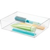image:imagemDesign Plastic Storage Organizer Tray for Bathroom Vanity Countertops Closets Dressers  Holder for Guest Hand Towels Watches Earrings Makeup Brushes Reading Glasses Perfume  Clear