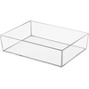 image:imagemDesign Plastic Storage Organizer Tray for Bathroom Vanity Countertops Closets Dressers  Holder for Guest Hand Towels Watches Earrings Makeup Brushes Reading Glasses Perfume  Clear