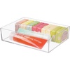 image:imagemDesign Plastic Storage Organizer Tray for Bathroom Vanity Countertops Closets Dressers  Holder for Guest Hand Towels Watches Earrings Makeup Brushes Reading Glasses Perfume  Clear