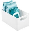 image:imagemDesign Plastic Storage Organizer Wide Container Bin with Handles for Bathroom Home Organization  Holds Vitamins Supplements Makeup Styling Tools  Ligne Collection  8 Pack  White