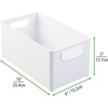 image:imagemDesign Plastic Storage Organizer Wide Container Bin with Handles for Bathroom Home Organization  Holds Vitamins Supplements Makeup Styling Tools  Ligne Collection  8 Pack  White