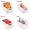 image:imagemDesign Plastic Storage Organizer Wide Container Bin with Handles for Bathroom Home Organization  Holds Vitamins Supplements Makeup Styling Tools  Ligne Collection  8 Pack  White