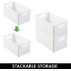 image:imagemDesign Plastic Storage Organizer Wide Container Bin with Handles for Bathroom Home Organization  Holds Vitamins Supplements Makeup Styling Tools  Ligne Collection  8 Pack  White
