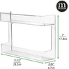 image:imagemDesign Plastic Wall Mount 2 Tier Storage Organizer Shelf for Bathroom Kitchen Holds Vitamins Supplements Aspirin Medicine Bottles Nail Polish Cosmetics and More Ligne Collection  Clear