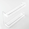 image:imagemDesign Plastic Wall Mount 2 Tier Storage Organizer Shelf for Bathroom Kitchen Holds Vitamins Supplements Aspirin Medicine Bottles Nail Polish Cosmetics and More Ligne Collection  Clear