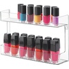 image:imagemDesign Plastic Wall Mount 2 Tier Storage Organizer Shelf for Bathroom Kitchen Holds Vitamins Supplements Aspirin Medicine Bottles Nail Polish Cosmetics and More Ligne Collection  Clear
