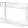 image:imagemDesign Plastic Wall Mount 2 Tier Storage Organizer Shelf for Bathroom Kitchen Holds Vitamins Supplements Aspirin Medicine Bottles Nail Polish Cosmetics and More Ligne Collection  Clear